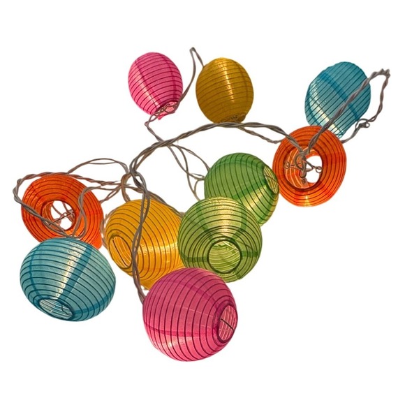 Multi Color Paper Lantern String Lights Indoor Outdoor UL Listed Party Room Deco - Picture 7 of 8